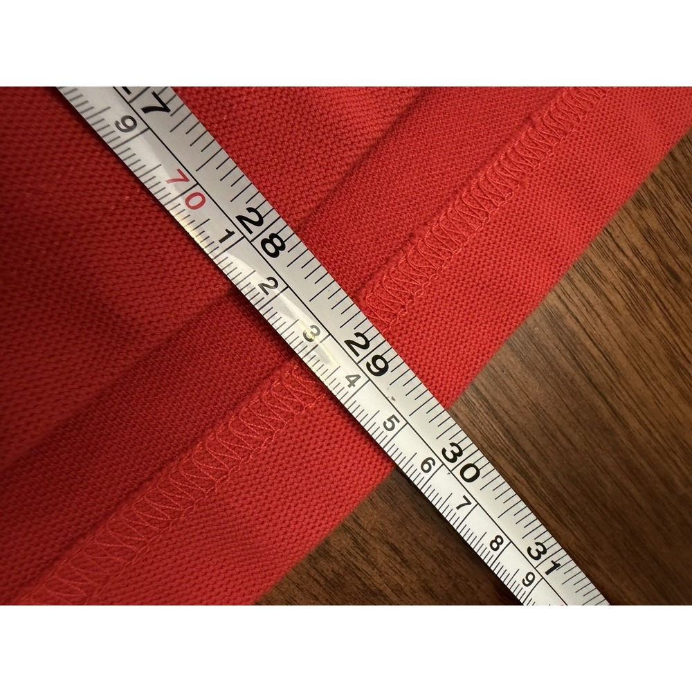 Orvis Orange Red Solid Polo Shirt Men's L Short Sleeve 100% Cotton Knit Logo EUC - Picture 9 of 9